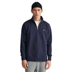 Gant Mens Embroidered Logo Half Zip Sweatshirt / Evening Blue